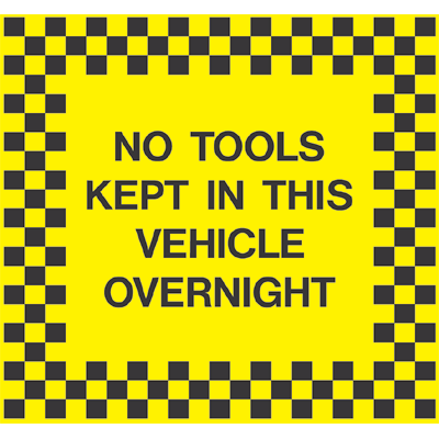 No Tools Kept in Vehicle Sticker