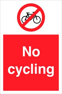 No Cycling Sign
