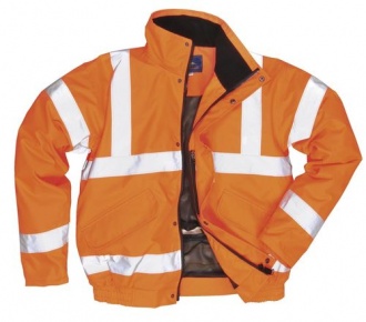 Orange Hi Visibility Rail Spec Bomber Jacket